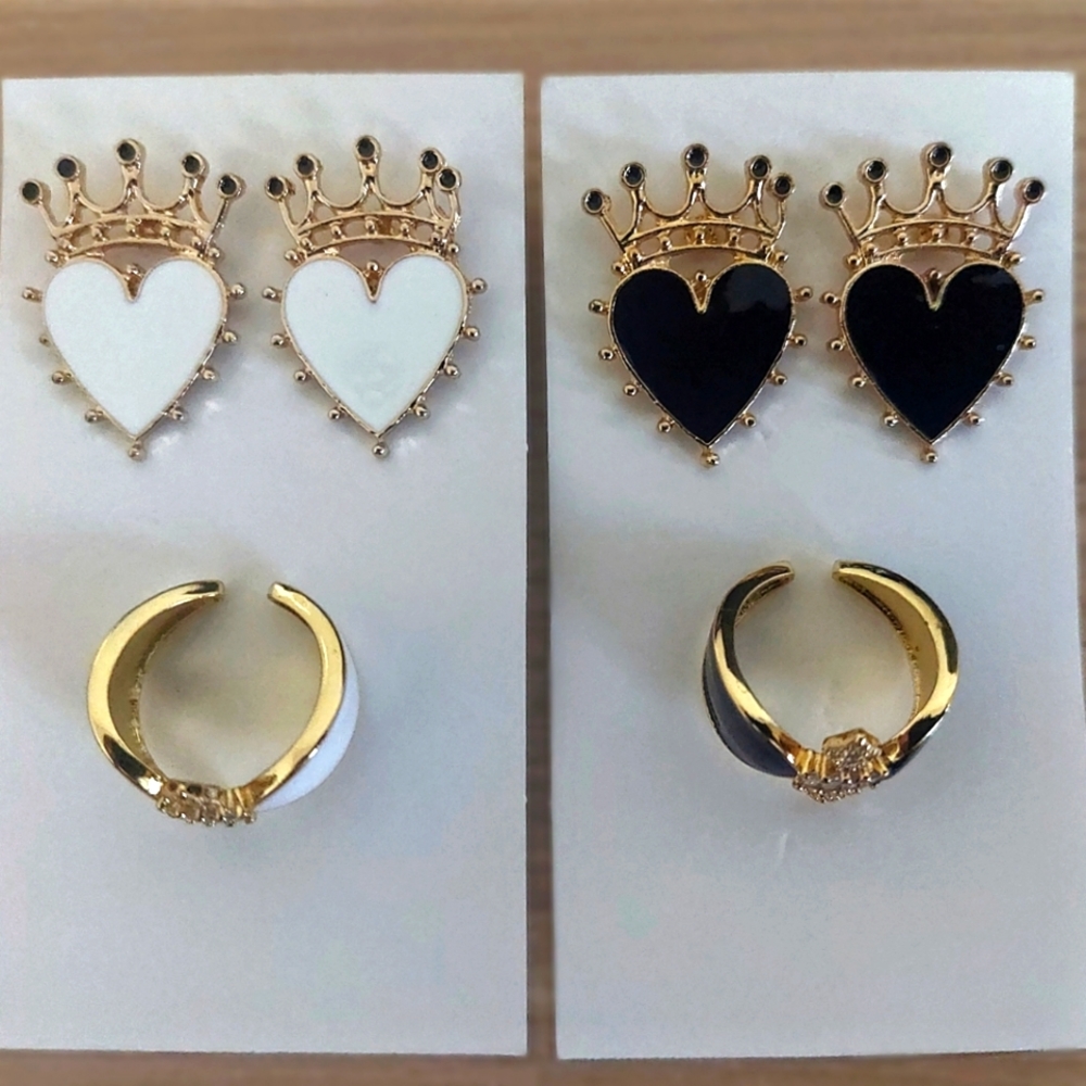 Sweetheart Earrings & Ring set